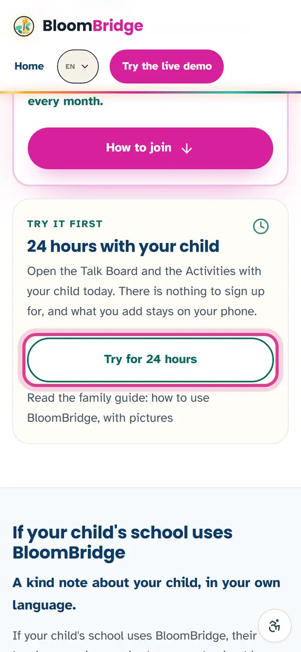परिवारको पेजमा “Try for 48 hours” बटन देखाइएको